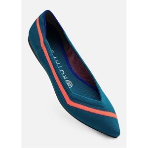 Rare / Retired - Rothy’s Teal Neon Line Stripe 8.5